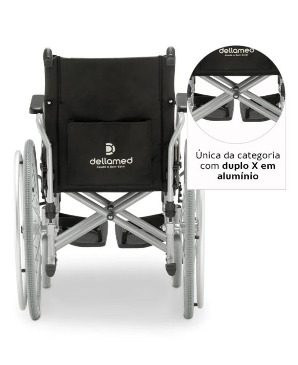 Cadeira de Rodas Alumínio Dobrável D600 Dellamed - Image 3
